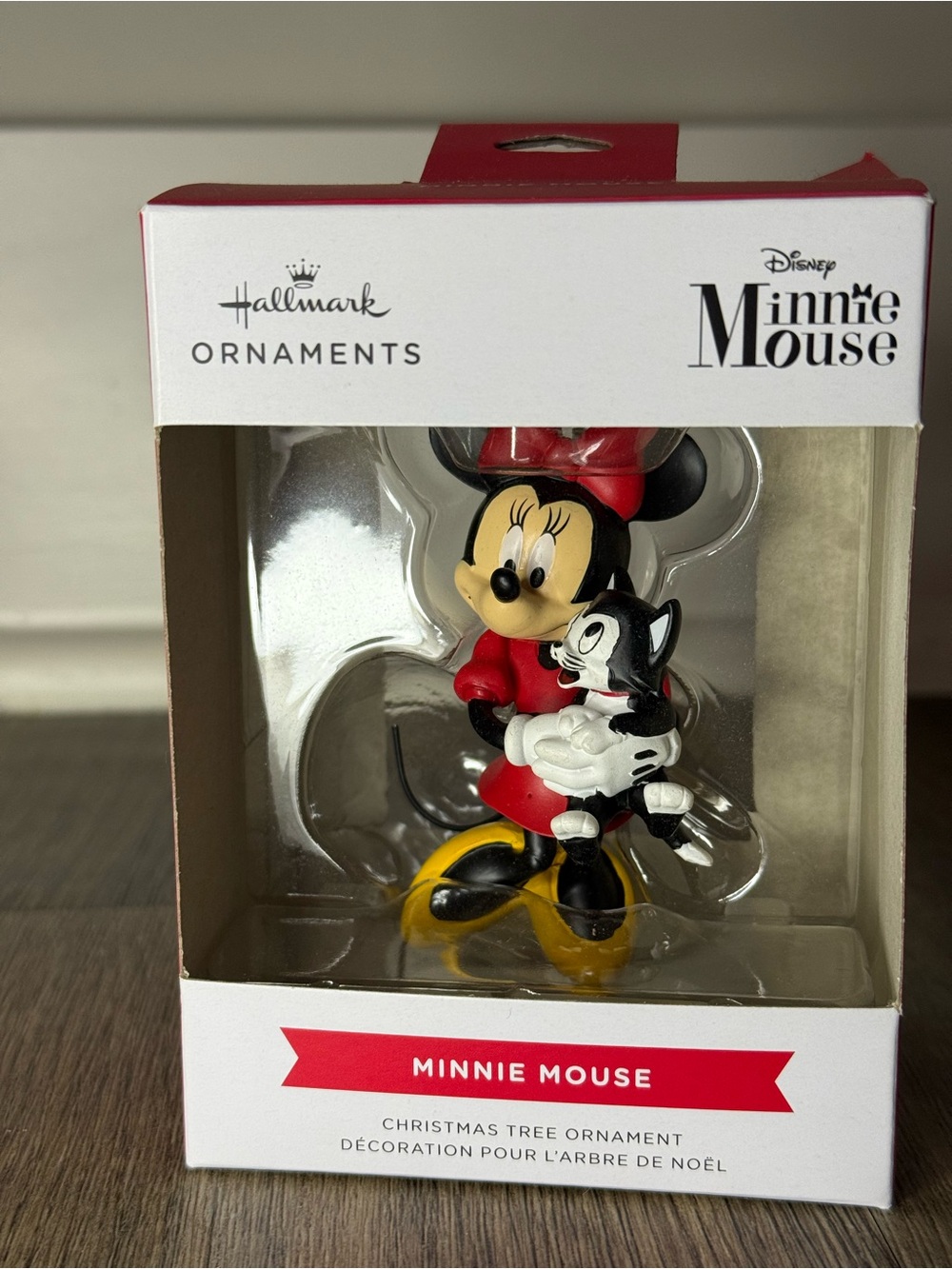 Hallmark Minnie Mouse Ornament in Red and Yellow with Black Accents